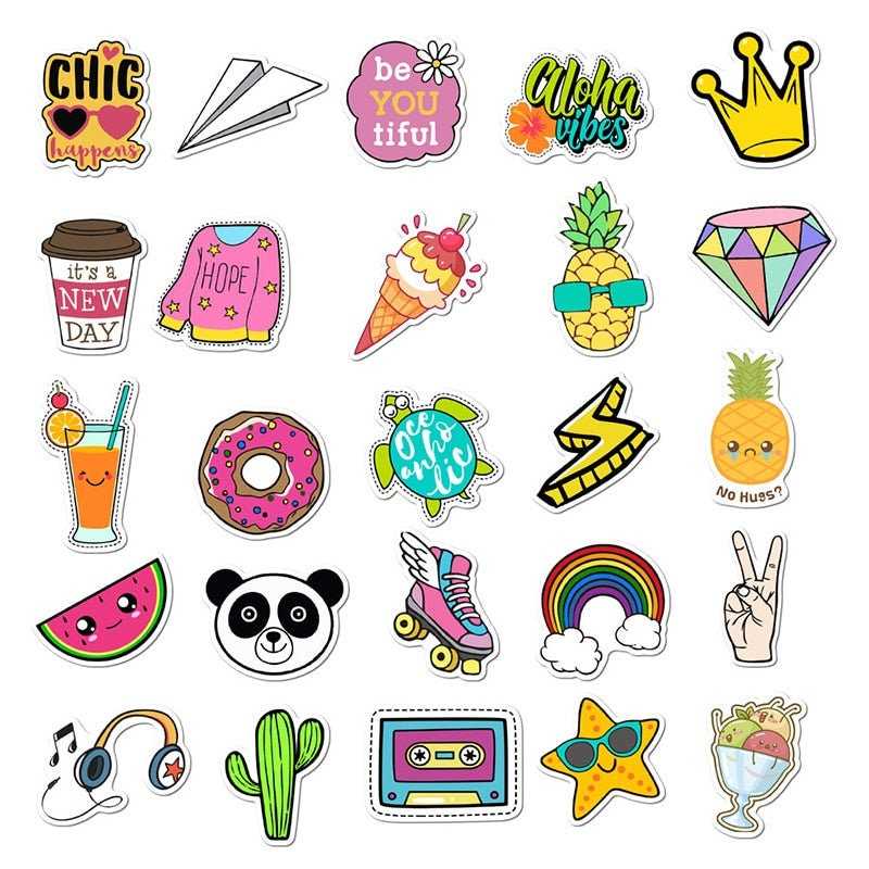 Kawaii Stickers Pack | Famous Bundle Stickers | Waterproof Bundle Stickers