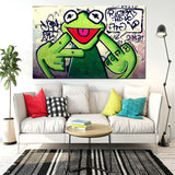 Art mural sur toile doigt de grenouille Kermit