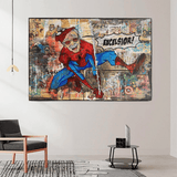 KFC Colonel Harland Sanders as Spiderman Canvas Wall Art