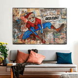 KFC Colonel Harland Sanders as Spiderman Canvas Wall Art