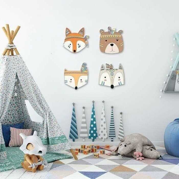 Animals Head Wall Stickers For Kids Rooms | Animals Wall Stickers | Gift for kids