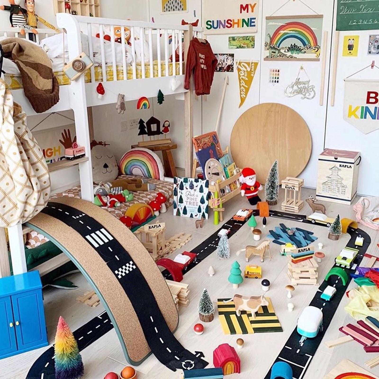 Kinder-Kinderzimmer-Straßenbahn-Puzzle – Straßenbau-Autobahn