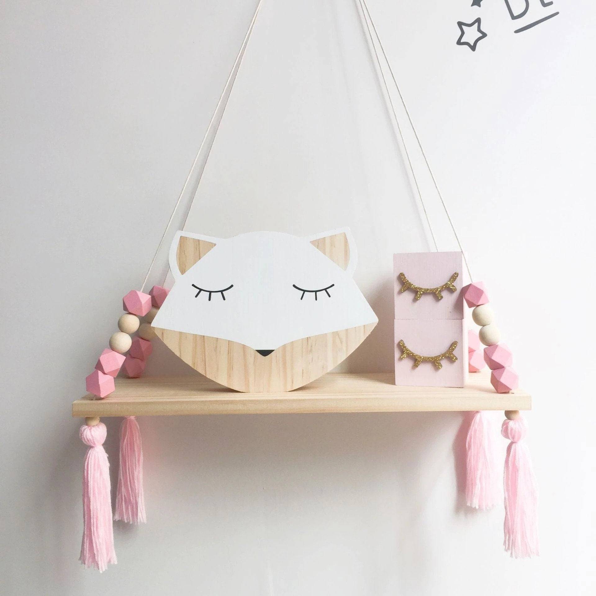 Kids Nursery Storage Shelf Rack Wall Hanging | Wooden Hanging Shelf for Kids room | Kids Room Decor Wall Hanging