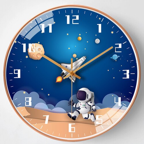 Kids Room Astronaut Space Wall Clock