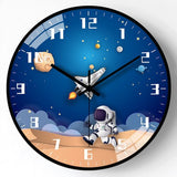 Kinderzimmer-Astronauten-Weltraum-Wanduhr