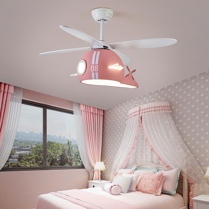 Kinderzimmer-Helikopter-Deckenventilator mit Licht – Art-Deco-Stil