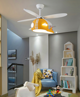 Kids Room Helicopter Ceiling Fan with Light - Art Deco Style