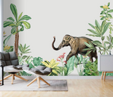 Papier peint mural sur le thème de la jungle pour chambre d'enfant