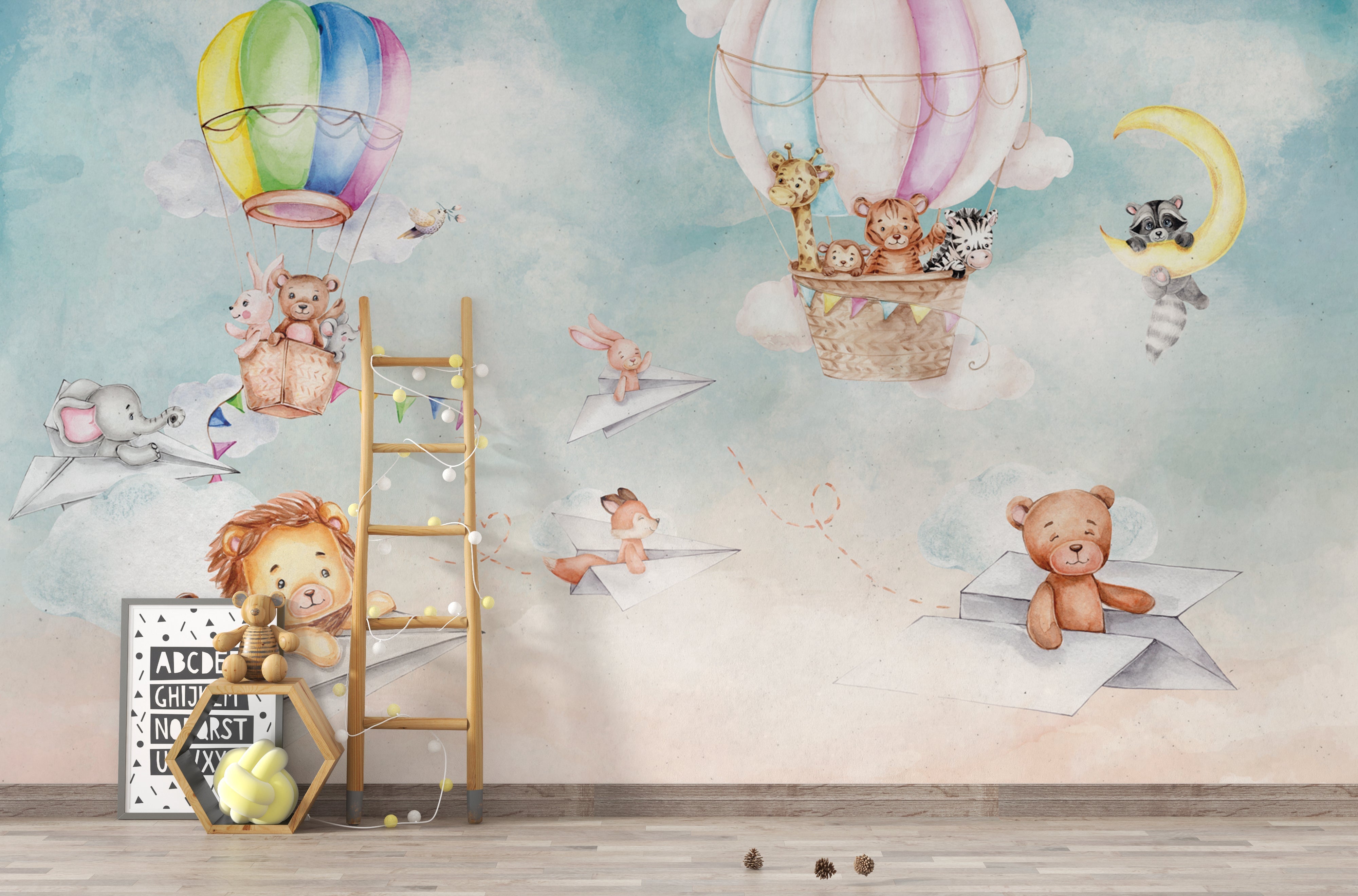 Kids Room Wallpaper Mural - Lets Fly Away