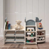 Kids Toy Storage 3-in-1 Organiser | Bookshelf Corner Rack w/ Plastic Bins