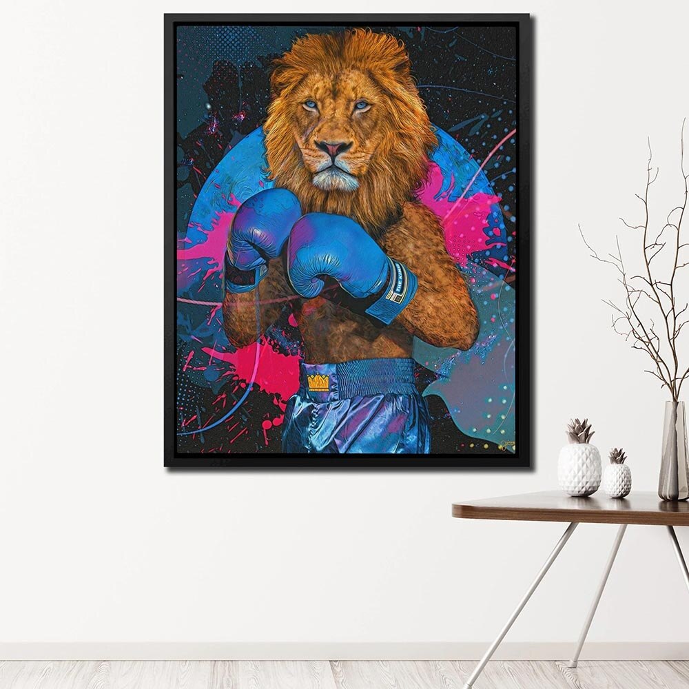 Art mural sur toile King Lion Boxer