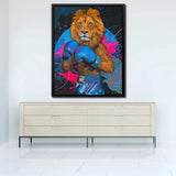 Art mural sur toile King Lion Boxer