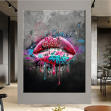 Kiss me Pink Lips Graffiti Art - Stunning Lips Art Design