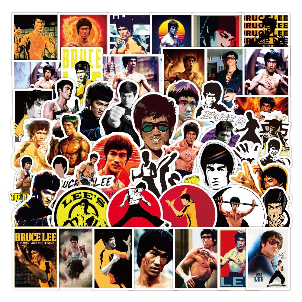 Bruce Lee China Kung Fu Stickers Pack | Famous Bundle Stickers | Waterproof Bundle Stickers