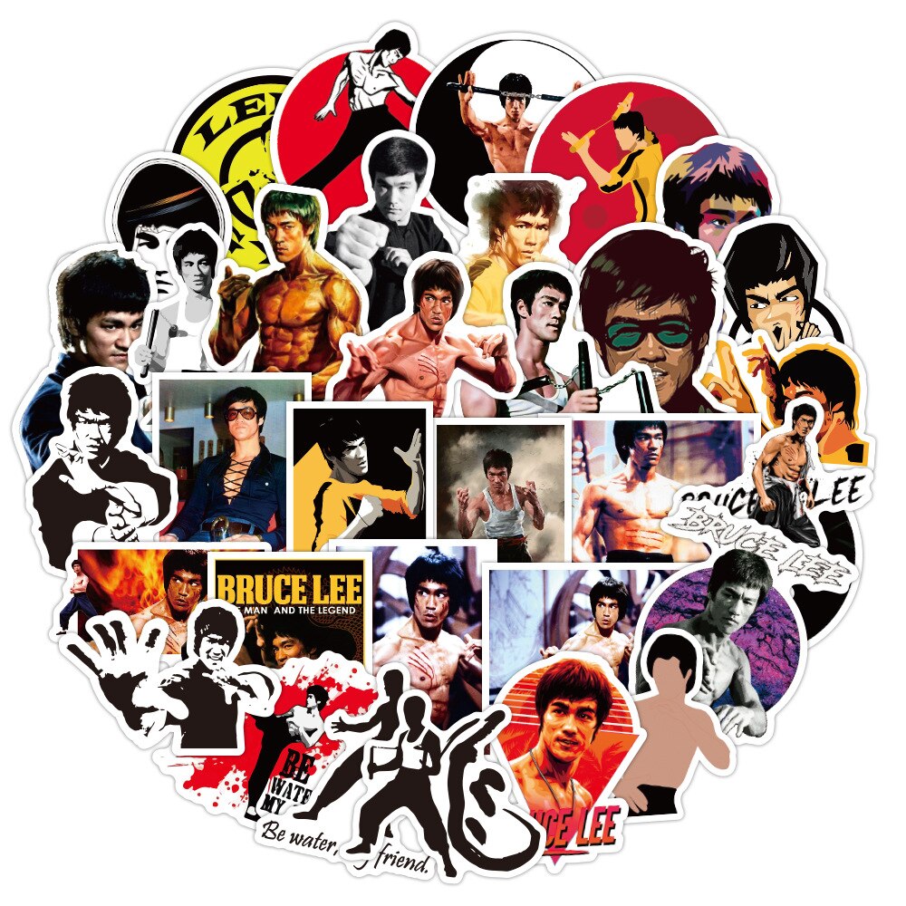 Bruce Lee China Kung Fu Stickers Pack | Famous Bundle Stickers | Waterproof Bundle Stickers