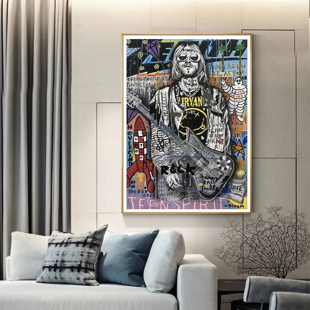 Kurt Cobain Singer Canvas Wall Art