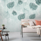 Large Green Leaf Wallpaper for Home Wall Decor