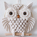 Owl Woven Tapestry Shelf for Wall | Large Fiber Art Macrame for Wall | Living Room Wall Hanging Decor