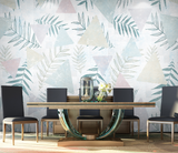 Leaf Wallpaper Murals - Geometric Pattern