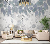 Leafy Elegance Minimalist Dining Room Wall Mural