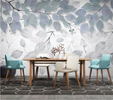 Leafy Elegance Minimalist Dining Room Wall Mural