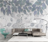 Leafy Elegance Minimalist Dining Room Wall Mural