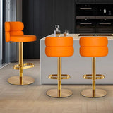 Chaise de bar en cuir, tabouret, chaise pivotante à cadre doré