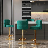 Leather Bar Chair Stool Gold Frame Swivel Chair