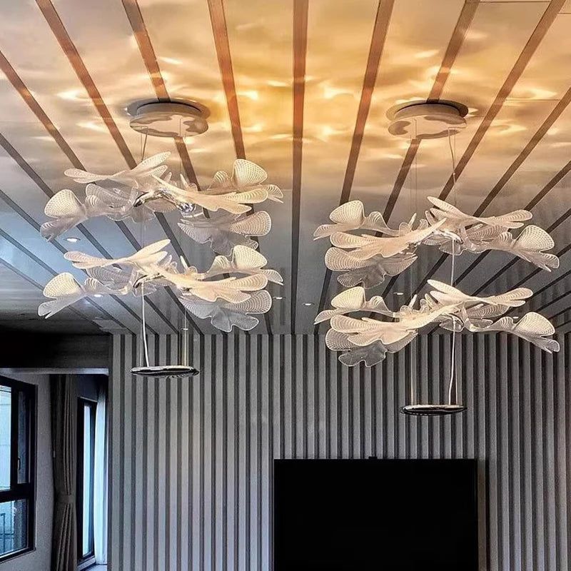 Feuilles Pétales Éclairage de lustre design de style unique