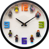 Horloge murale Lego Building Blocks Superhero