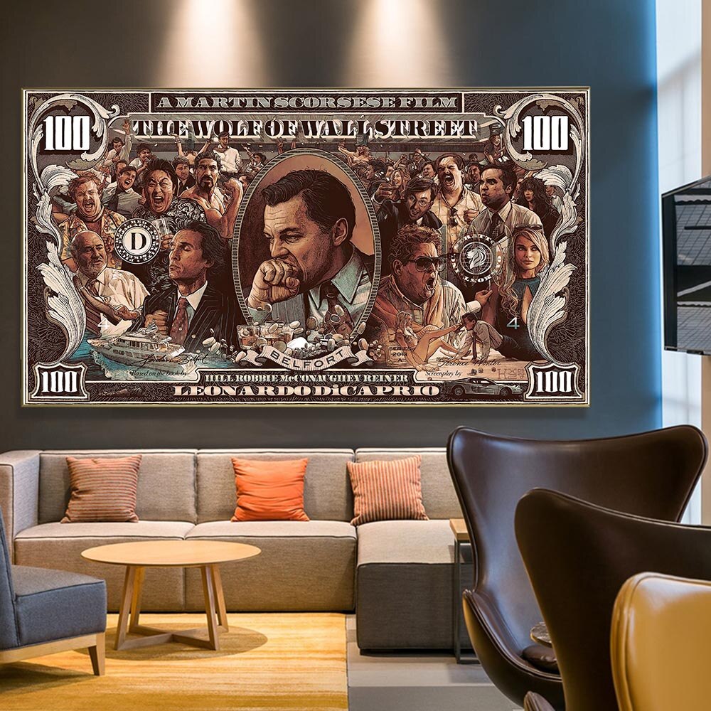 Tableau sur toile Leonardo - Loup de Wall Street Poster