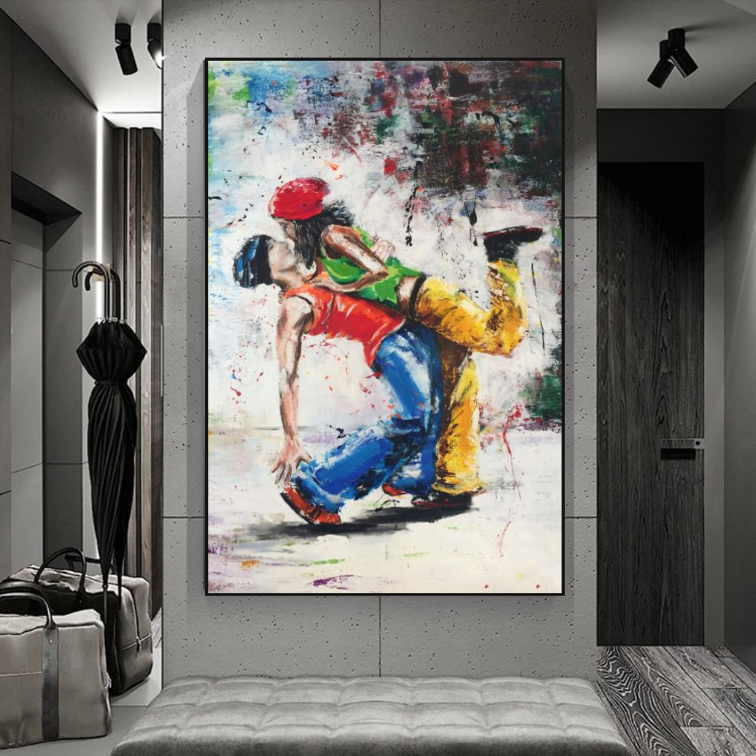 Let's Dance on the Singer's Beat : Art mural musical sur toile