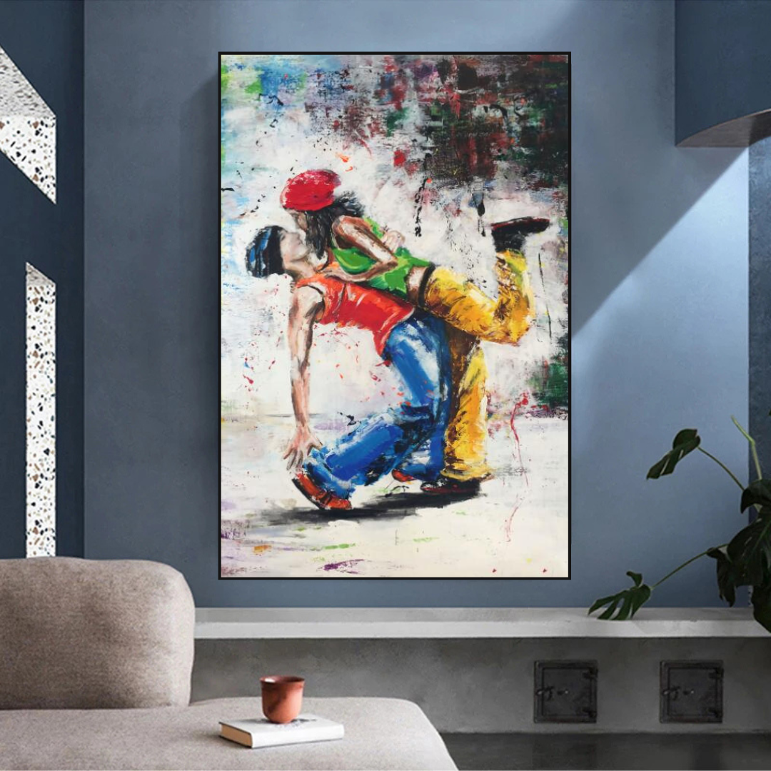 Let's Dance on the Singer's Beat : Art mural musical sur toile