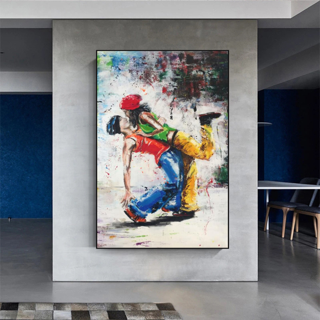 Let's Dance on the Singer's Beat : Art mural musical sur toile