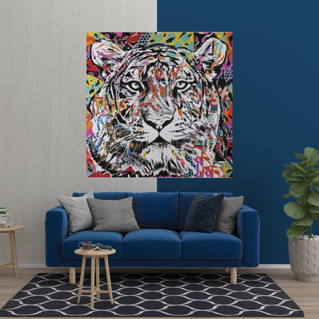 Lion Tiger Graffiti Canvas Wall Art