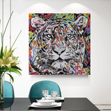 Lion Tiger Graffiti Canvas Wall Art