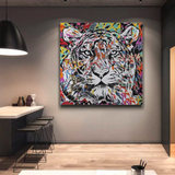 Lion Tiger Graffiti Canvas Wall Art