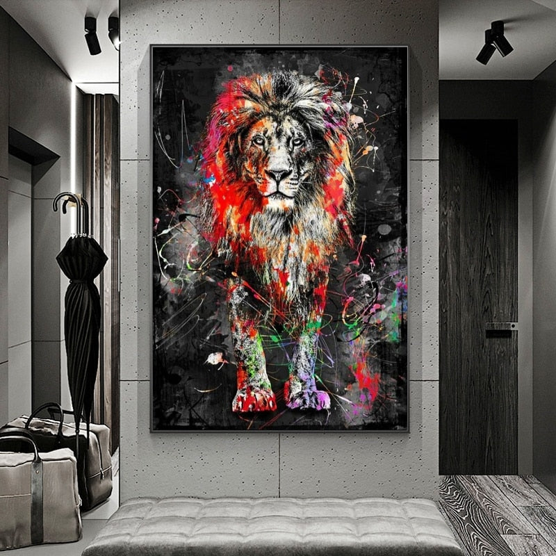 Art mural sur toile Royaume des Lions