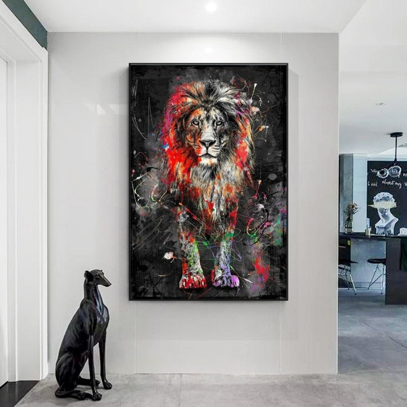 Art mural sur toile Royaume des Lions