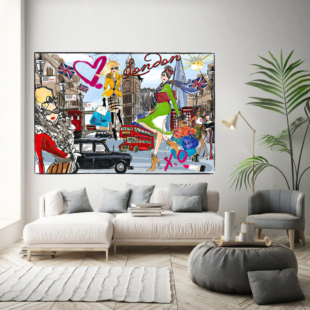 London City Of Love and Fashion Canvas Wall Art