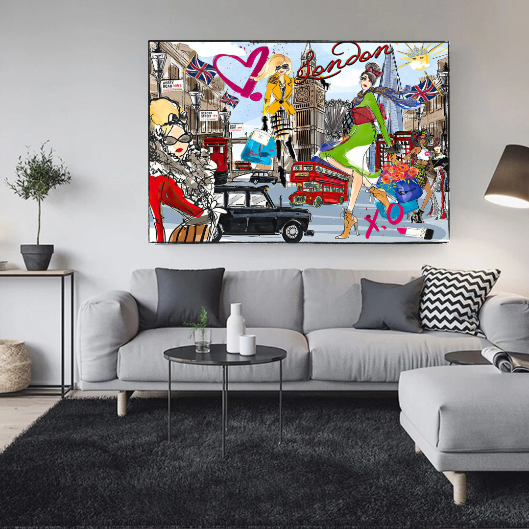 London City Of Love and Fashion Canvas Wall Art