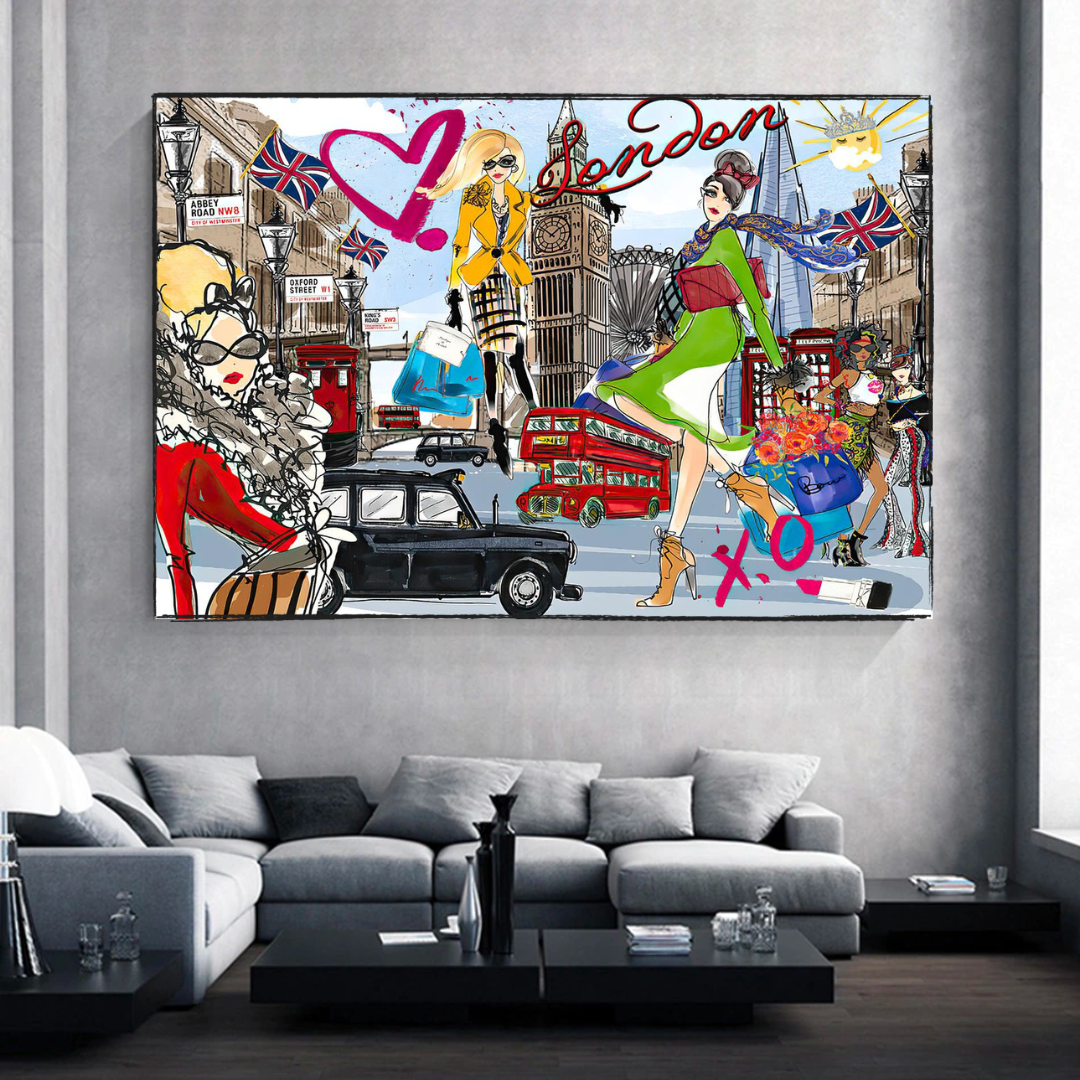 London City Of Love and Fashion Canvas Wall Art