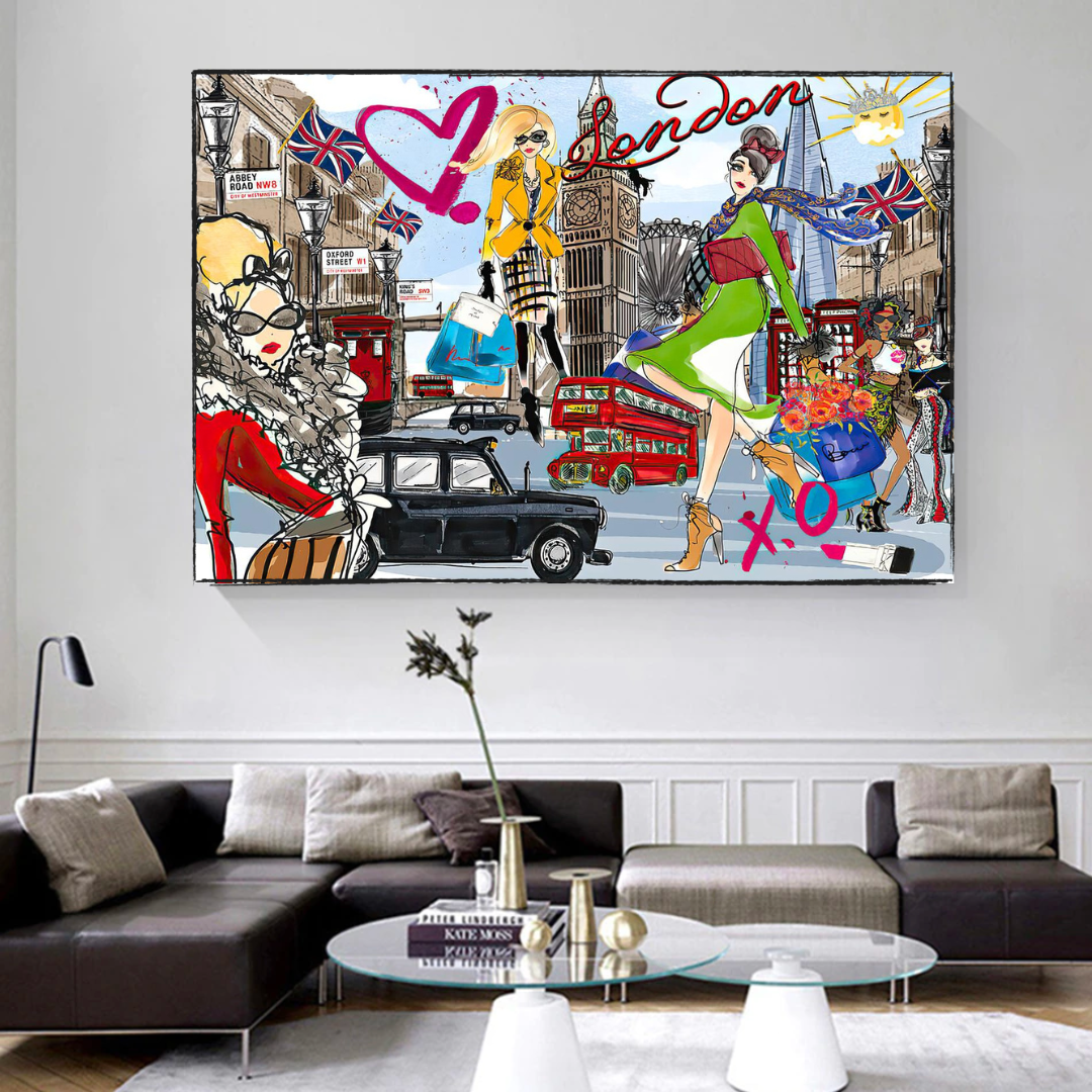 London City Of Love and Fashion Canvas Wall Art