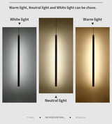 Long Strip Hanging Light - Walnut Pendant Light
