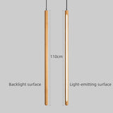 Long Strip Hanging Light - Walnut Pendant Light