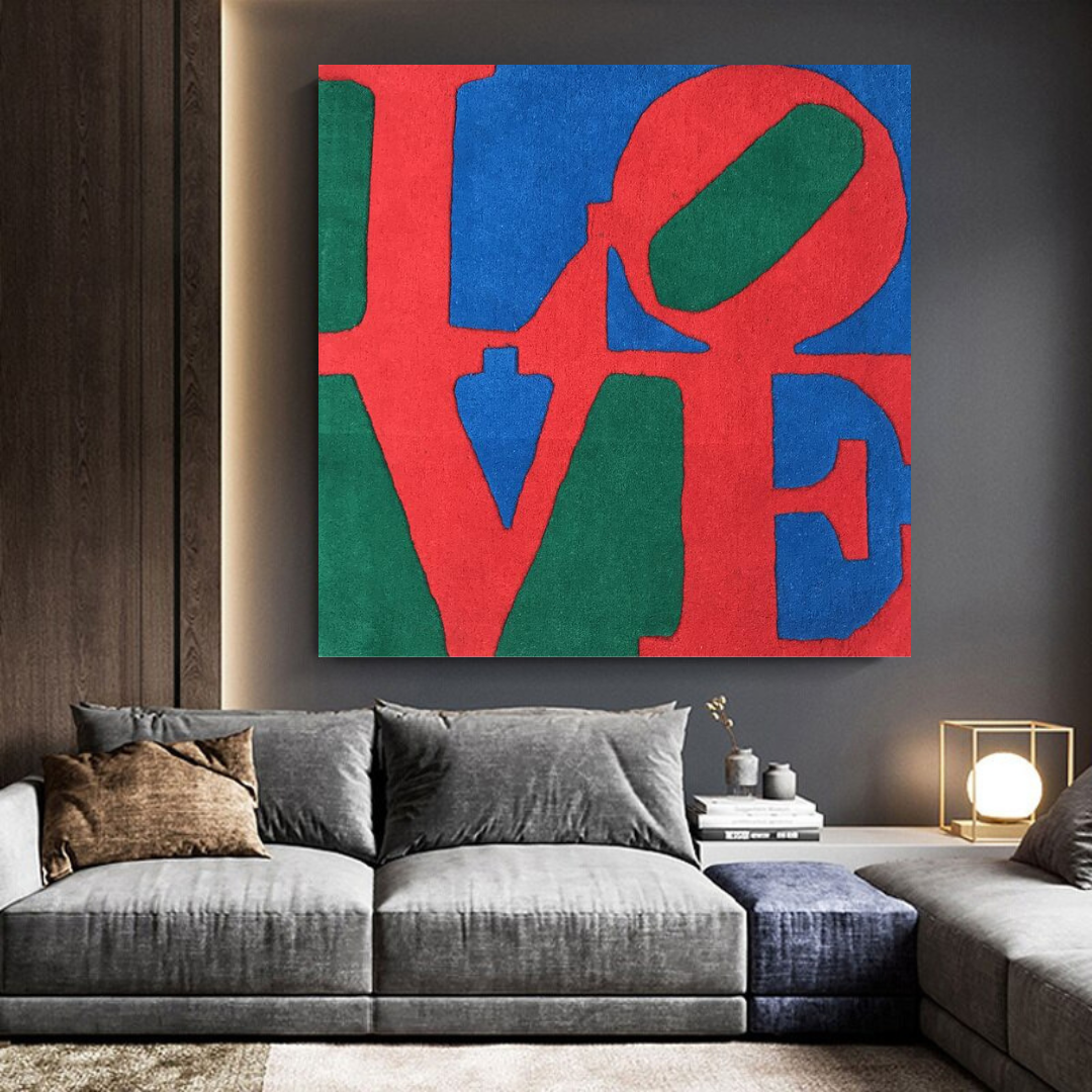 Art mural abstrait sur toile d'amour 