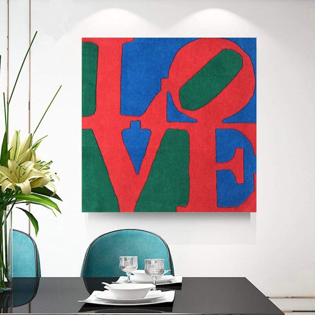 Art mural abstrait sur toile d'amour 