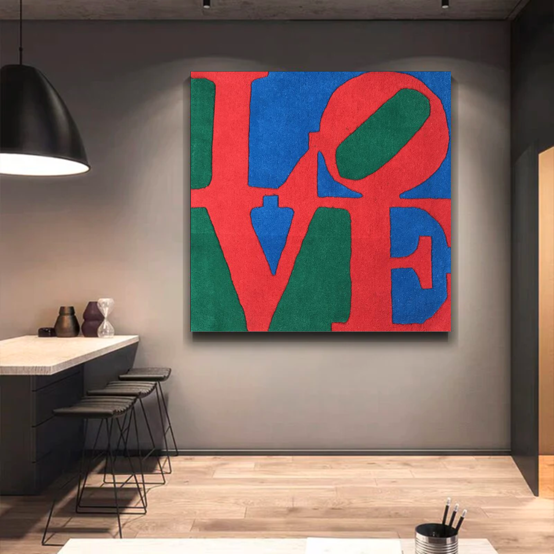 Art mural abstrait sur toile d'amour 