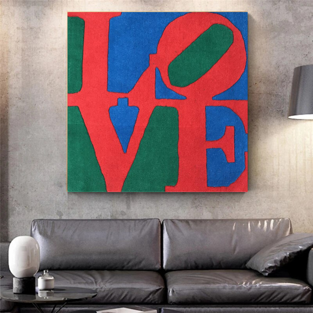 Art mural abstrait sur toile d'amour 