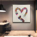 Love Heart Graffiti Canvas Wall Art